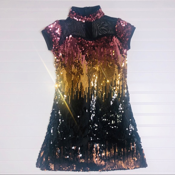 WEISSMAN Sleeveless A-line ombré Sequin Dress Item# 0023 - Picture 3 of 7